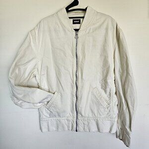 Hudson Jeans Lance Men's Oversized Distressed Shed White Jacket Size Small